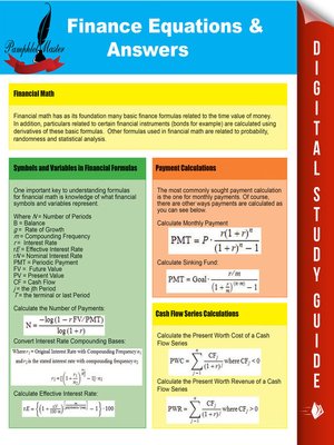 cover image of Finance Equations & Answers